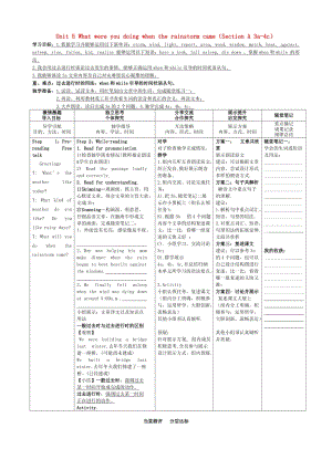 八级英语下册 Unit 5 What were you doing when the rainstorm came（Section A 3a-4c）导学案人教新目标版.doc