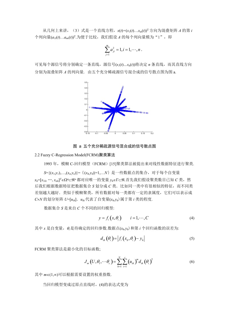 基于模糊回归聚类的稀疏信号盲分离.doc_第3页