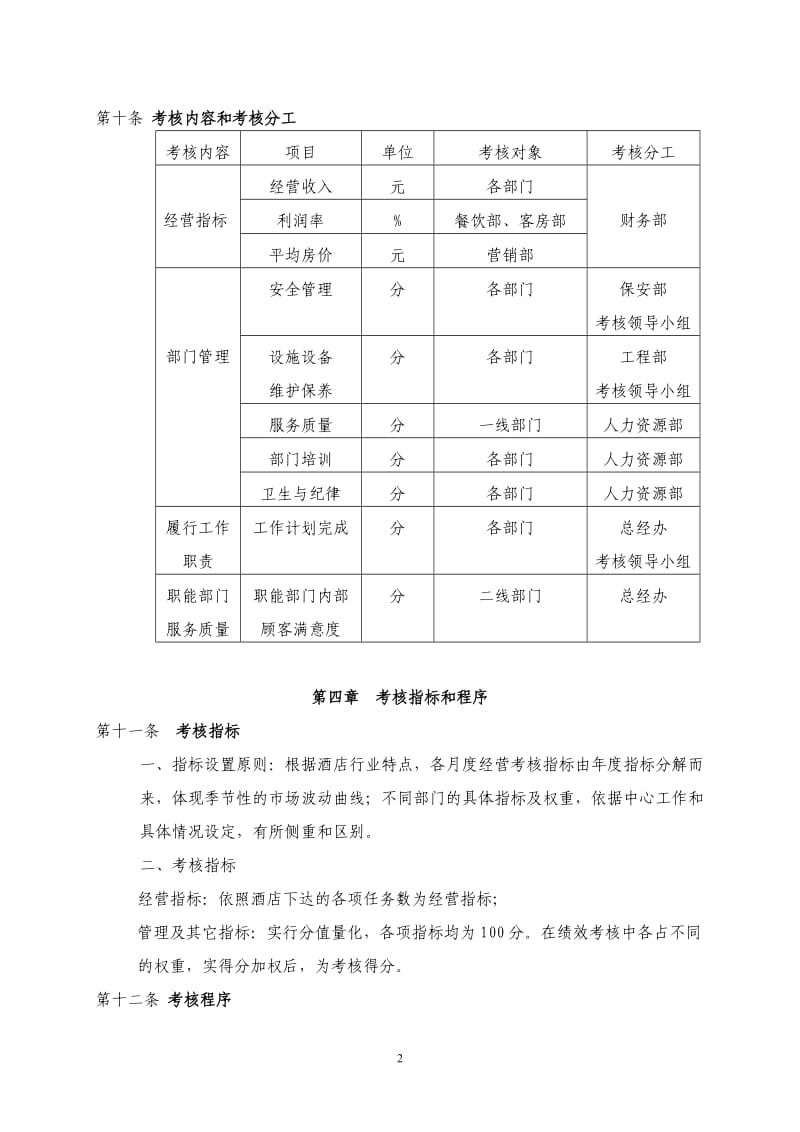 酒店经营管理责任考核管理办法.doc_第2页