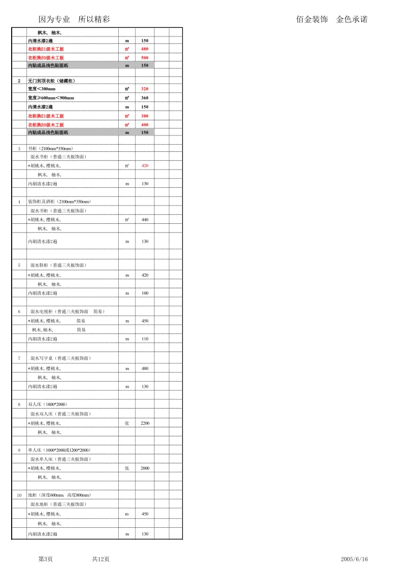 家庭装修公司内部流出报价表.xls.xls_第3页