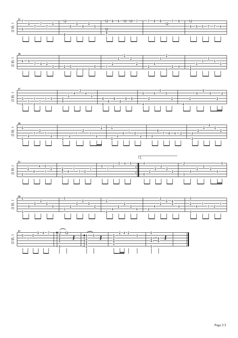 卡伐蒂娜1 古典吉他谱 指弹吉他谱.pdf_第2页