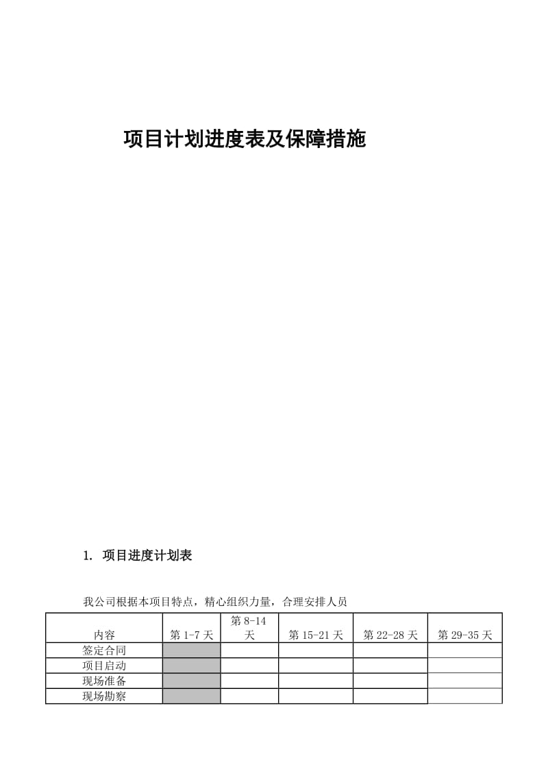 项目计划进度表及保障措施.doc_第1页