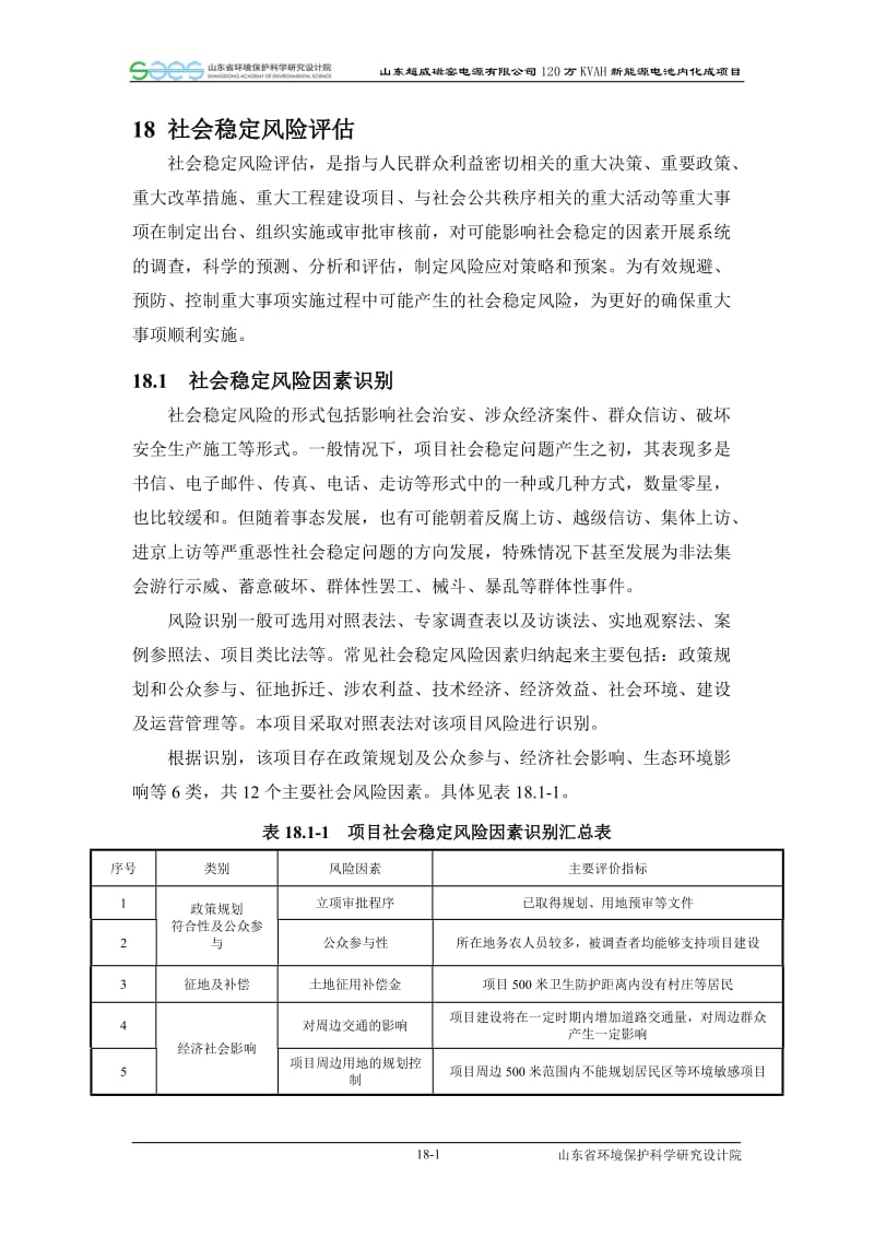 环境影响评价报告全本公示，简介：18社会稳定风险评价.doc_第1页