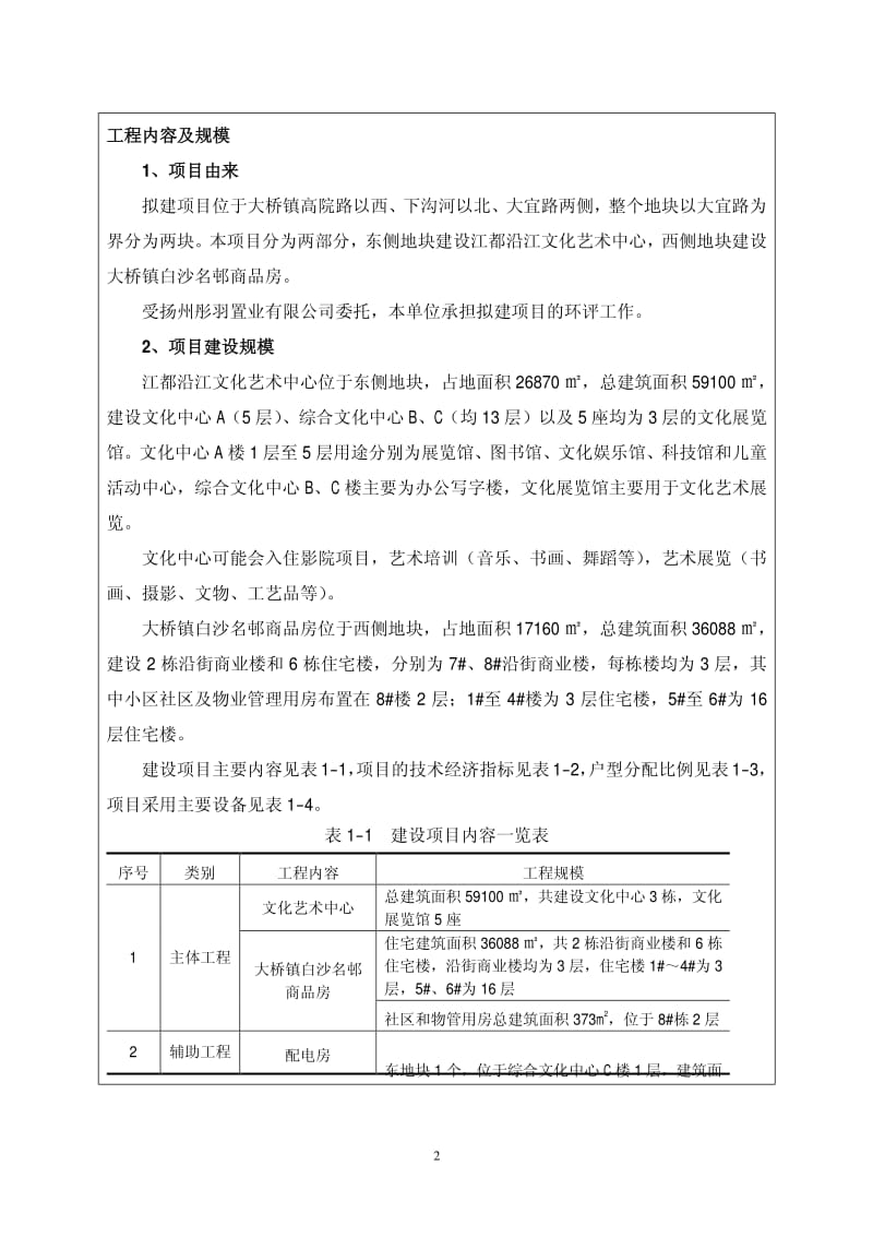 环境影响评价报告全本公示，简介：江都沿江文化艺术中心、大桥镇白沙名邨商品房 2、3982.pdf.pdf_第3页