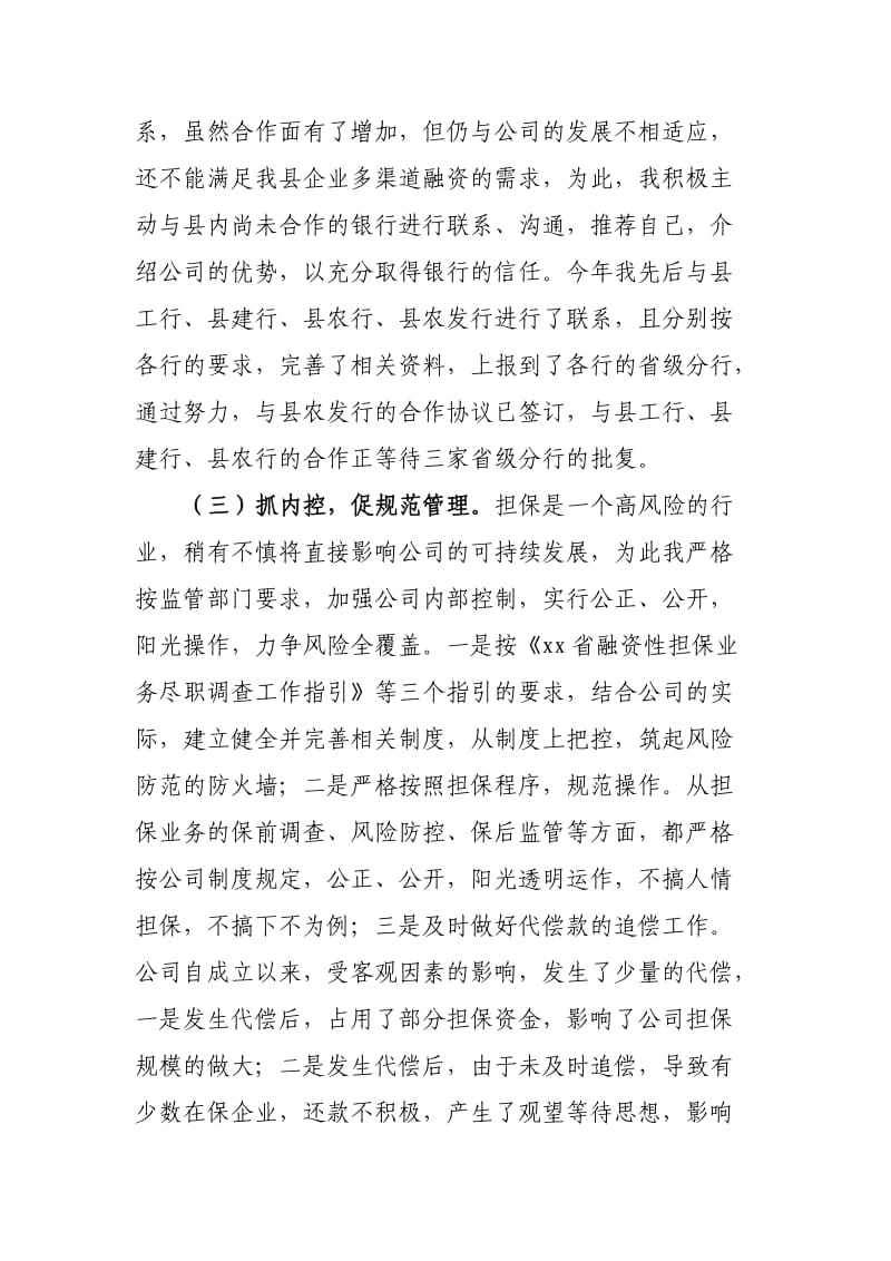 融资担保公司总经理公述民评述职报告.doc_第3页