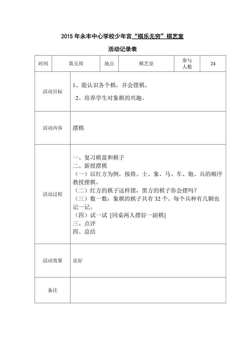 永丰中心学校少宫象棋活动记录表.doc_第2页