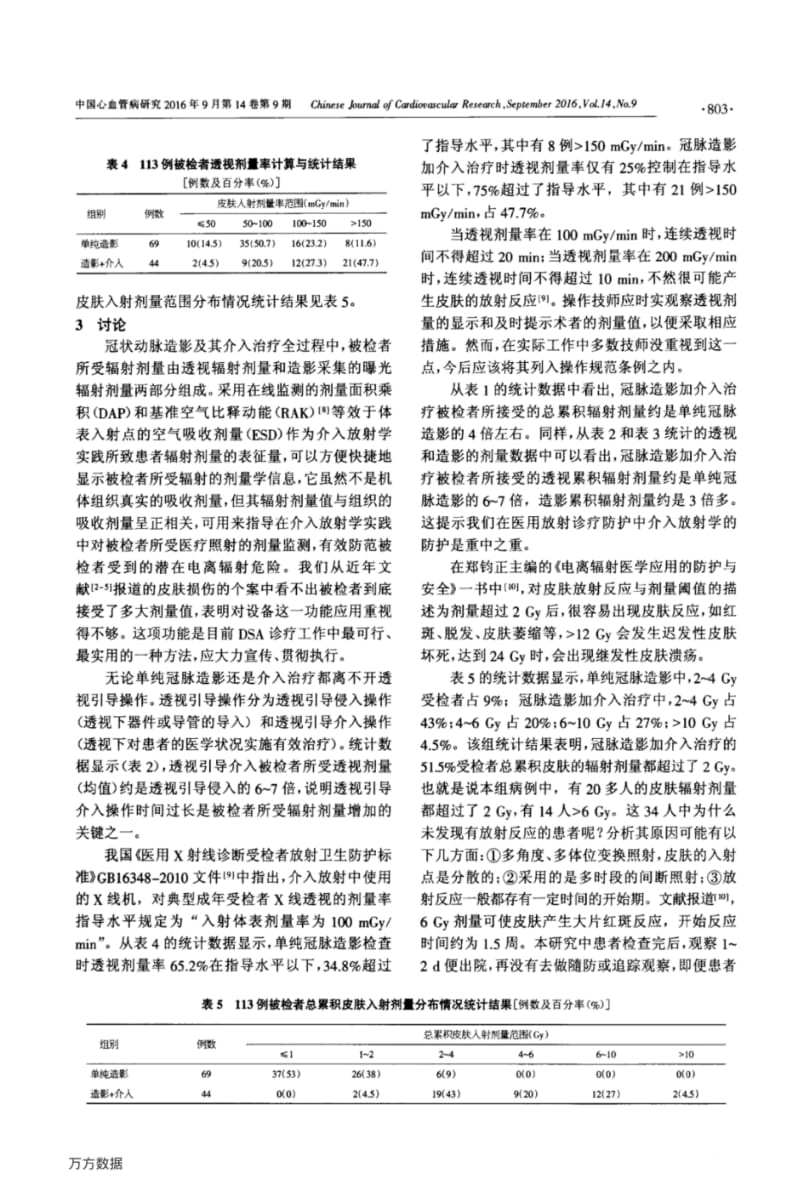 113例冠脉造影和介入治疗被检者所受辐射剂量统计与分析.pdf_第3页