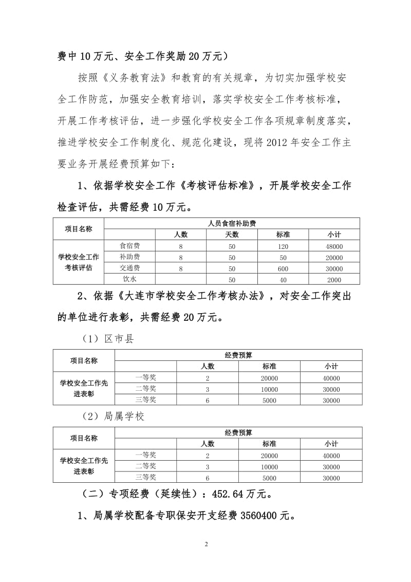 安全、体育、卫生、艺术教育经费预算.doc_第2页