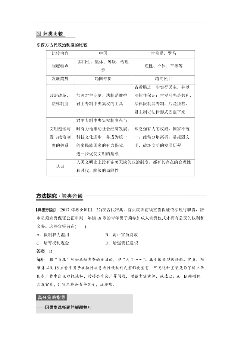 2019-2020学年历史人民版必修1学案：专题六　古代希腊、罗马的政治文明 学习总结 Word版含解析.docx_第3页