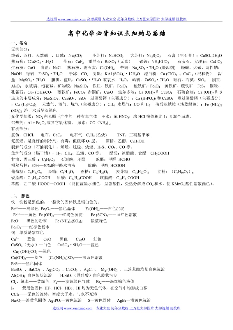 (最新)高中化学必背知识点完全归纳与汇总.doc_第1页