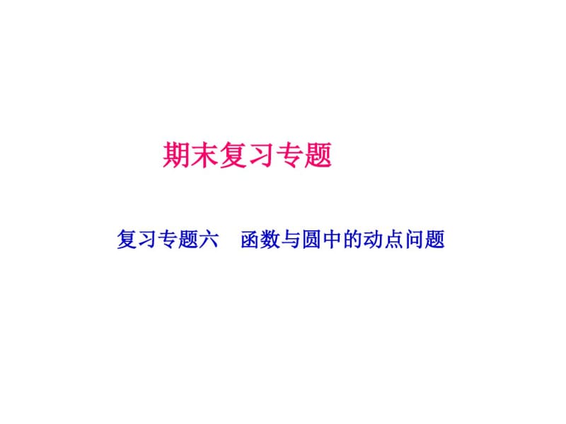 九年级数学复习专题六函数与圆中的动点问题(共21张PPT).pdf_第1页