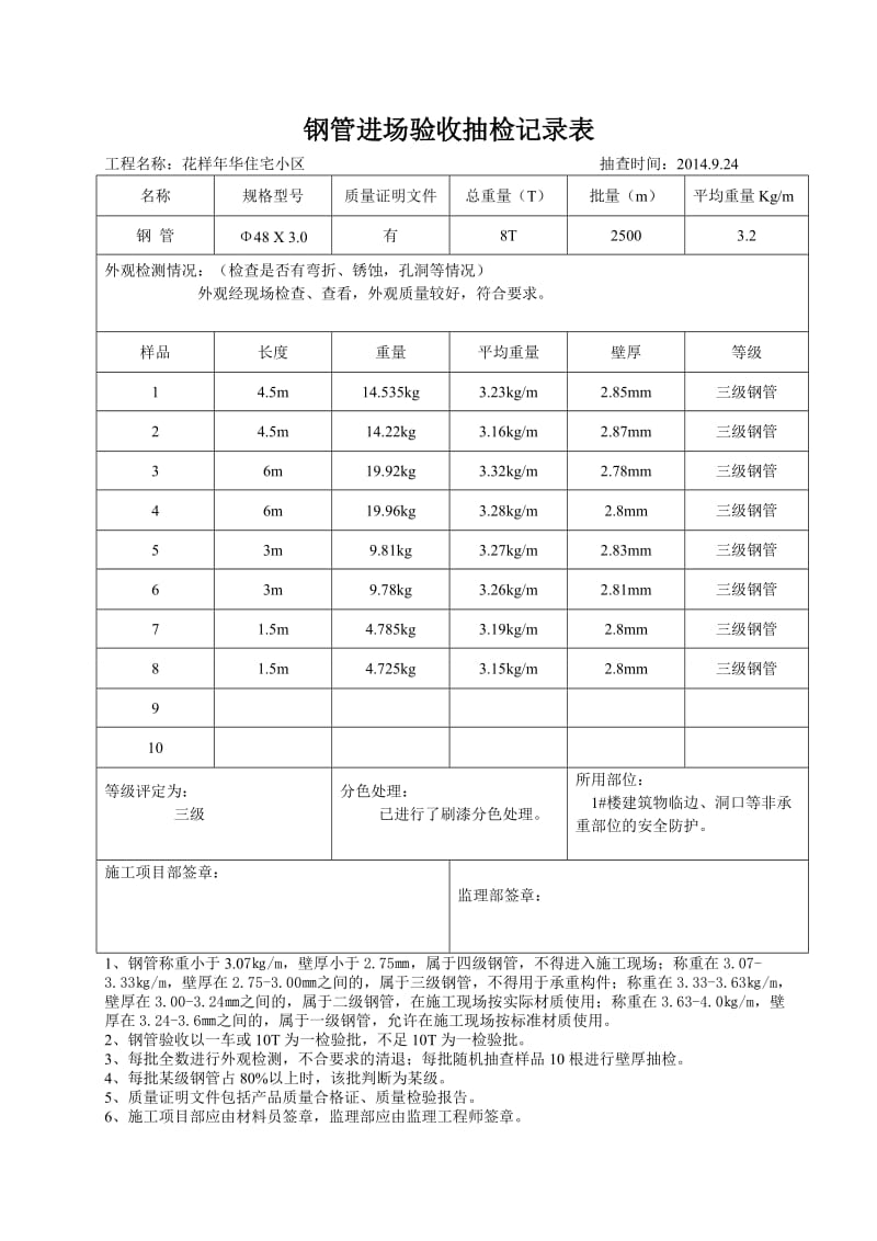 钢管进场验收抽检记录表.doc_第2页