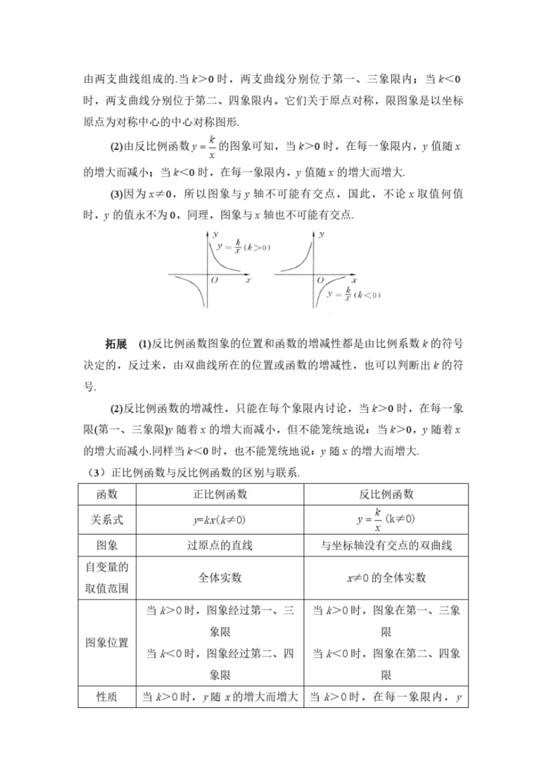 初中数学反比例函数知识点总结及专题强化培优.pdf_第3页