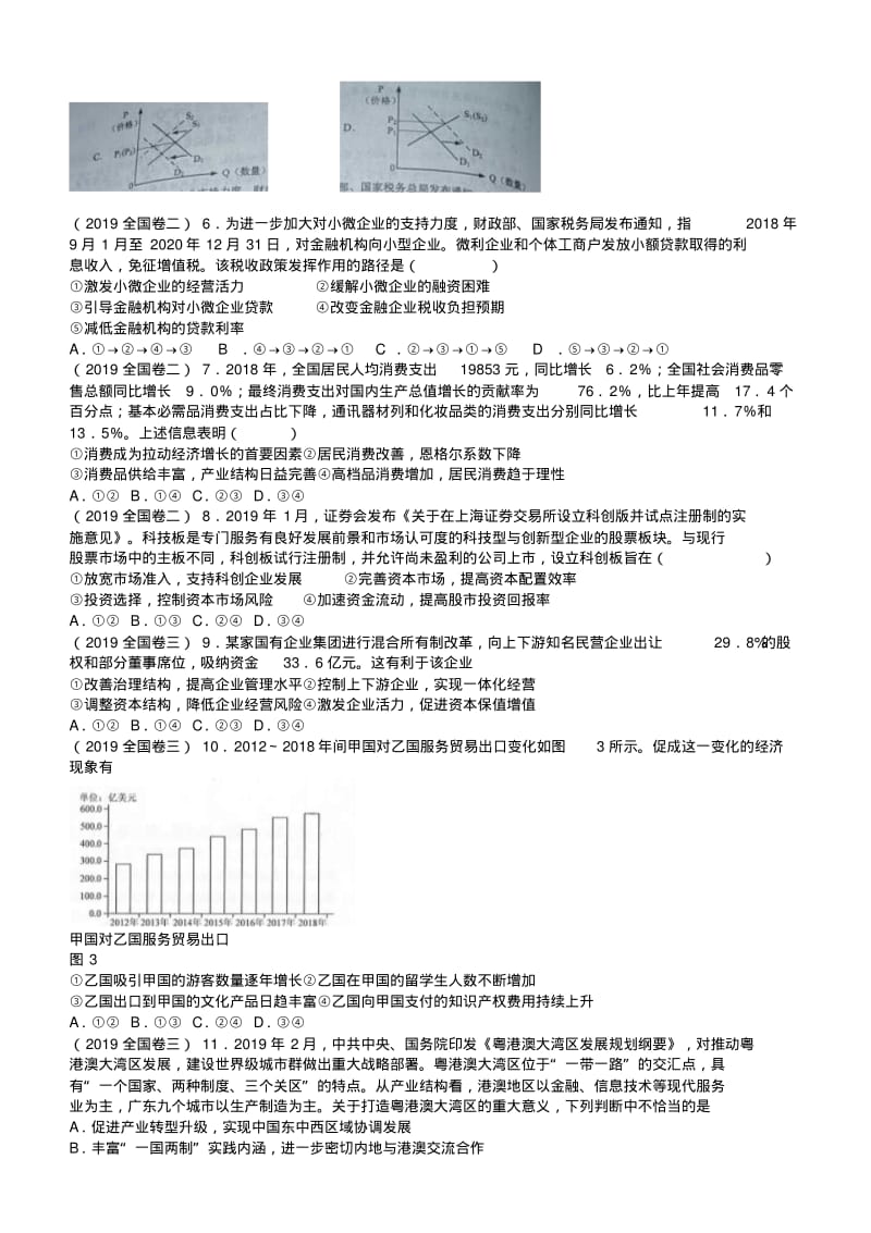 【高考真题】2019年高考政治真题分类汇编：经济生活(含答案).pdf_第2页