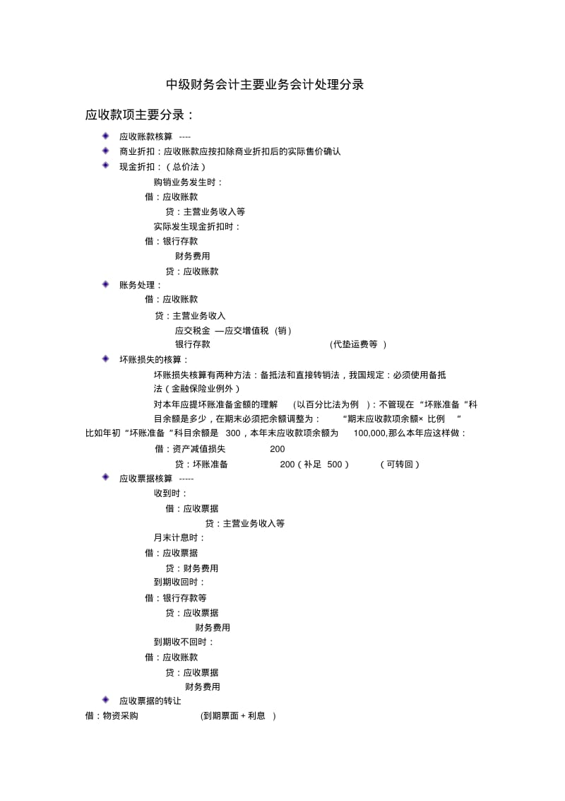 中级财务会计主要业务分录.pdf_第1页