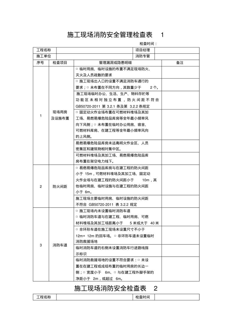 施工现场消防安全检查表.pdf_第1页