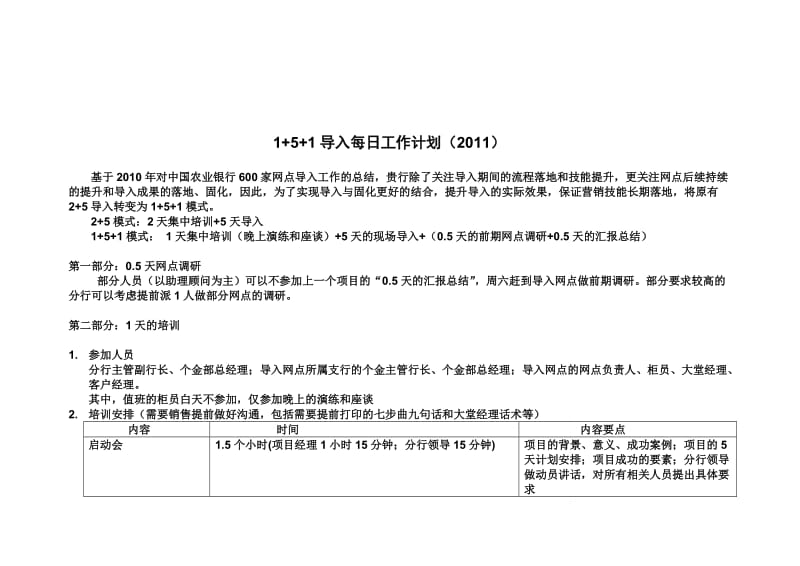 1+5+1导入每日工作计划(版) .doc_第1页