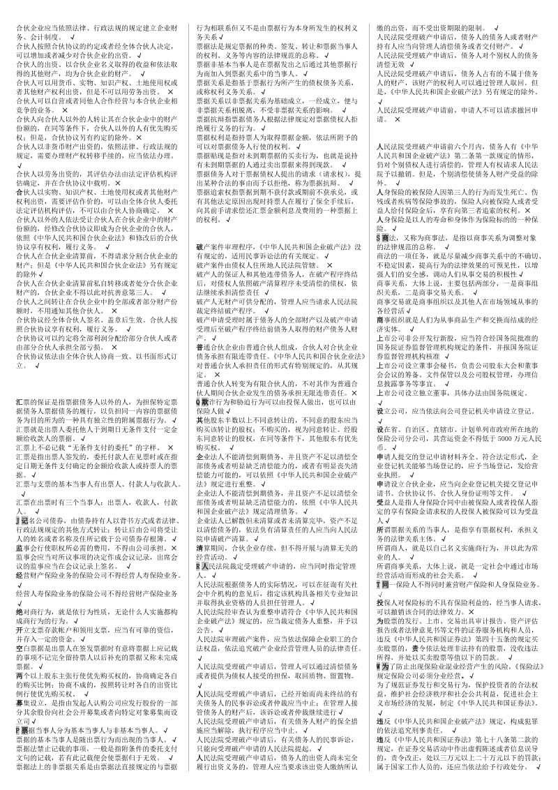 电大【商法】网考题库机考单选多选案例分析小抄【微缩打印版】 .doc_第2页