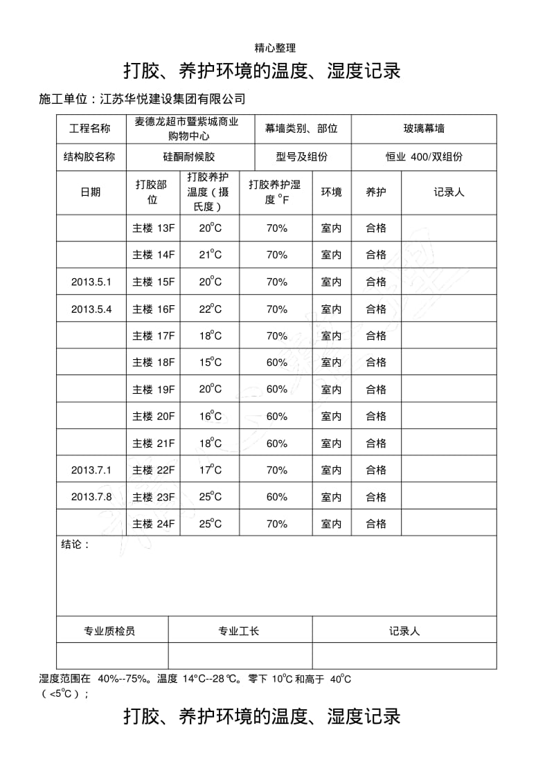 打胶、养护环境的温度、湿度记录.pdf_第2页