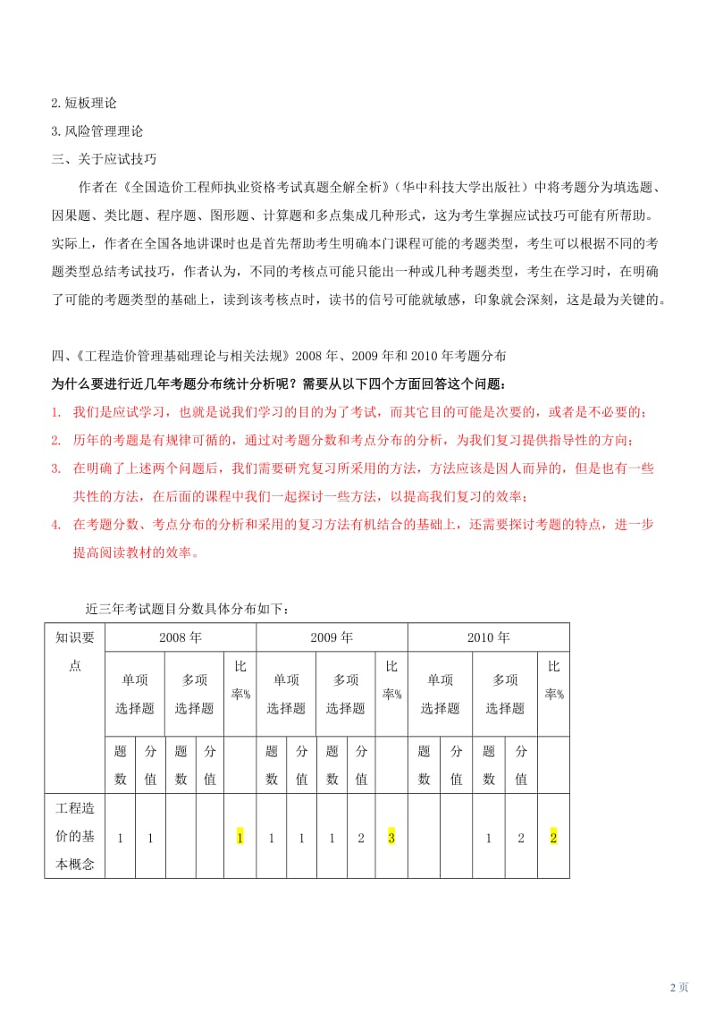 全国造价工程师执业资格考试《工程造价管理基础理论与相关法规》讲义（一） .doc_第2页