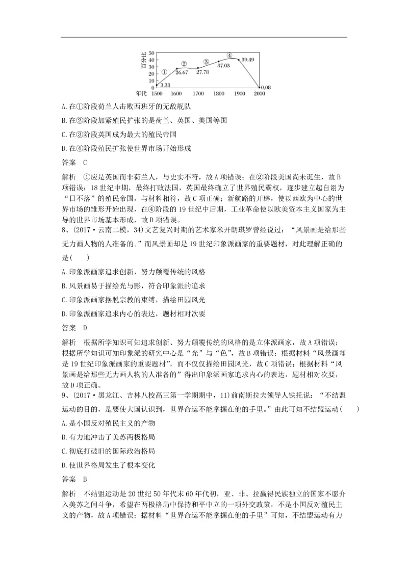 2019年高考历史一轮复习训练学题1含解析新人教版.doc_第3页