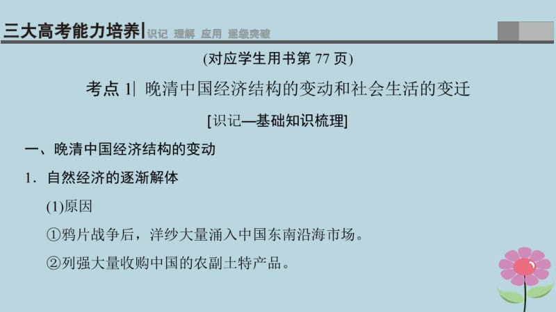 通史版通用2019版高考历史一轮总复习第2部分中国近代现代史第4单元第9讲晚清经济结构社会生活的变化与“向西方学习”的思潮课件.pdf_第3页