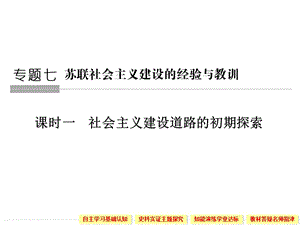 2019-2020学年高中历史人民版必修二课件：专题七 苏联社会主义建设的经验与教训第1课时 .ppt