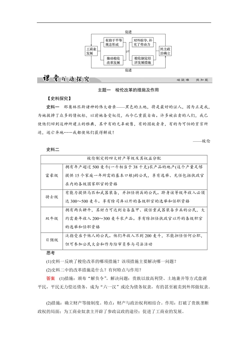 2019-2020学年高中历史人教版选修一文档：第一单元 梭伦改革 第2课1 Word版含答案.doc_第3页