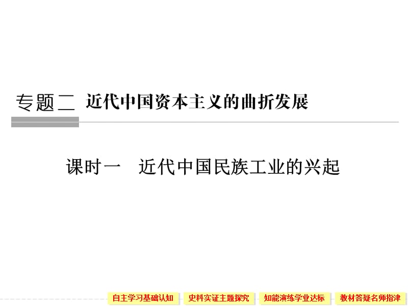 2019-2020学年高中历史人民版必修二课件：专题二　近代中国资本主义的曲折发展第1课时 .ppt_第1页