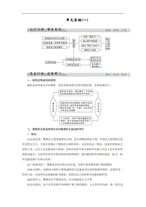 2019-2020学年高中历史人教版选修一文档：第一单元 梭伦改革 单元总结1 Word版含答案.doc