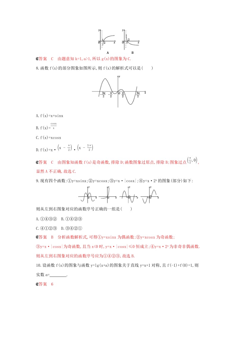 浙江专用2020版高考数学大一轮复习课时92.7函数图象夯基提能作业2.docx_第3页