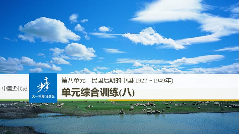 2019届高考一轮复习备考资料之历史人教版课件：单元综合训练第八单元　民国后期的中国（1927～1949年） .pptx_第1页