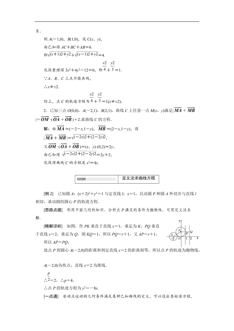 2019-2020学年高二数学苏教版选修2-1讲义：第1部分 第2章 2.6 2.6.2 求曲线的方程 Word版含解析.doc_第3页