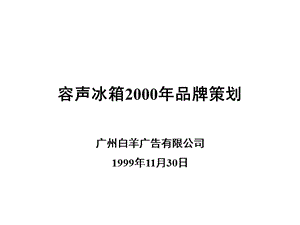 容声冰箱2000年品牌策划.ppt