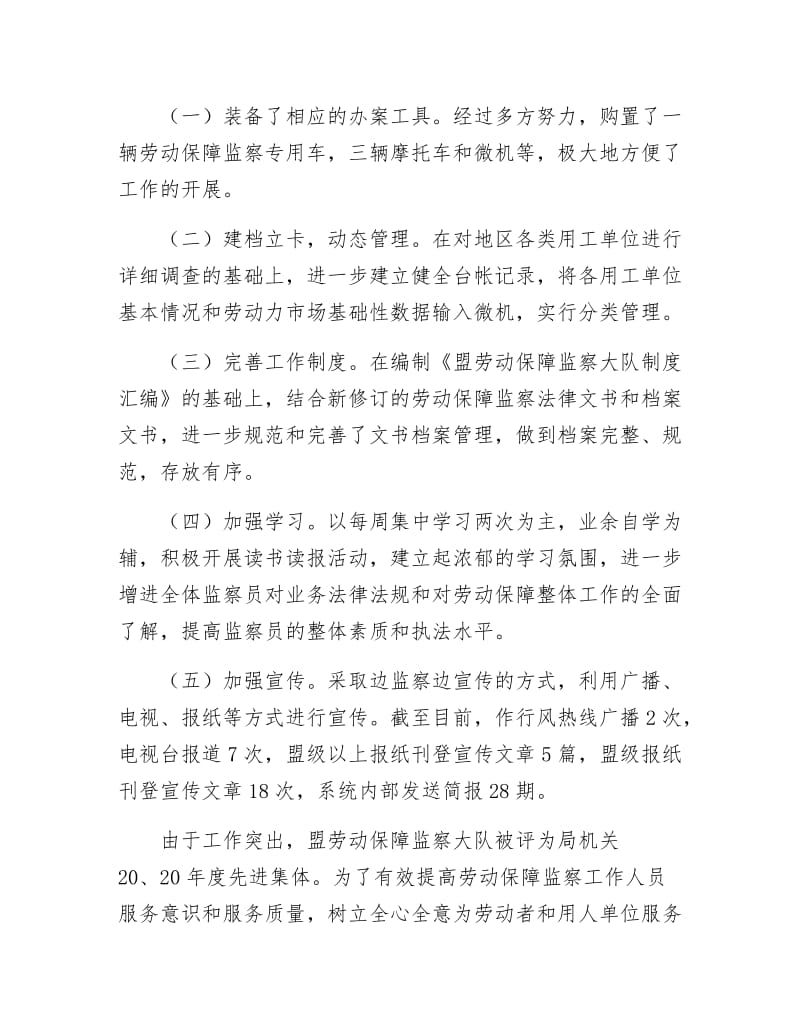 《劳保大队工作考察材料》.docx_第2页