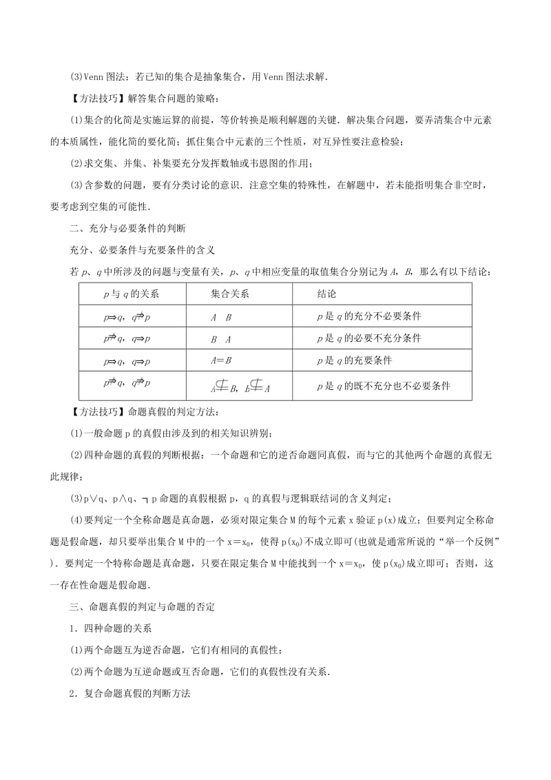 2019年高考数学考纲解读与热点难点突破专题01集合常用逻辑用语教学案文2.doc_第2页