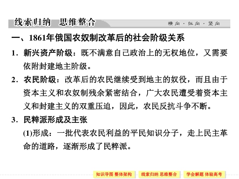 2019-2020学年高中历史人教版选修一课件：第七单元 1861年俄国农奴制改革 单元总结7.pdf_第3页