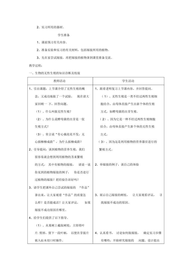 苏教初中生物八下《21第1节生物的无性生殖》word教案(5).docx_第2页