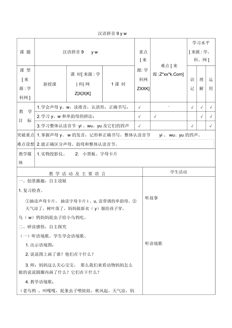 一年级上册语文教案-yw苏教版.docx_第1页