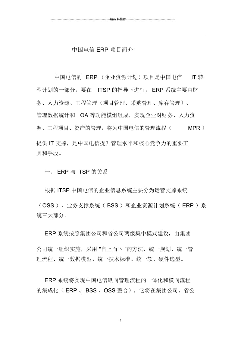 中国电信erp项目简介.docx_第1页