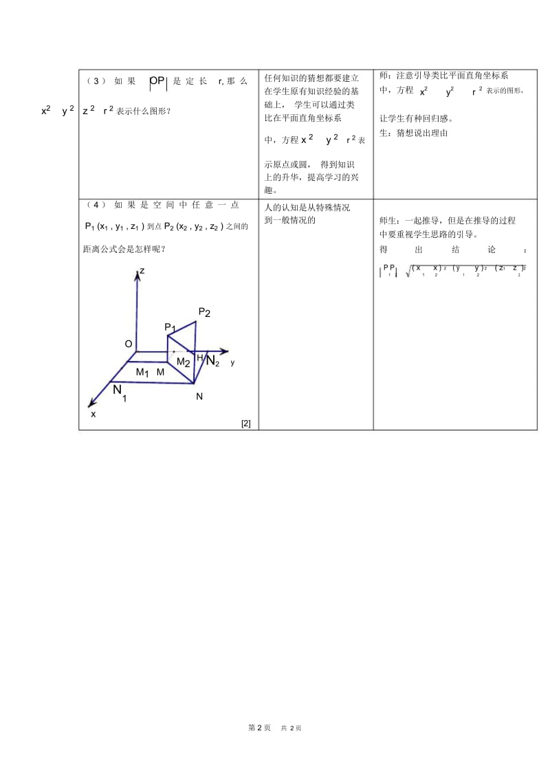 高一数学教案[苏教版]空间两点间的距离公式.docx_第2页