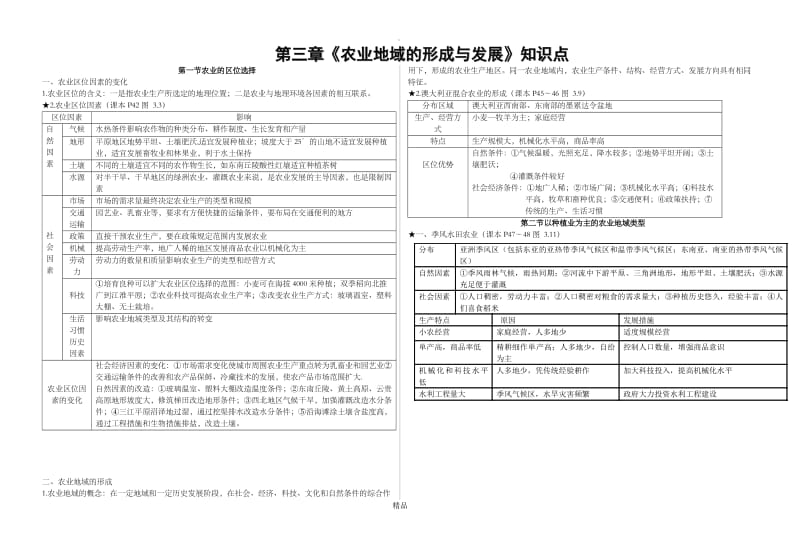 第三章《农业地域的形成与发展》知识点.doc_第1页