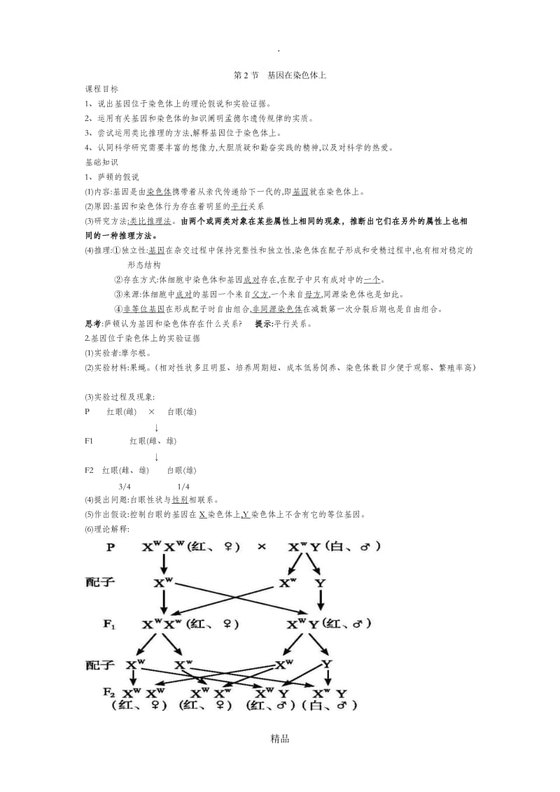 基因在染色体上教案.doc_第1页