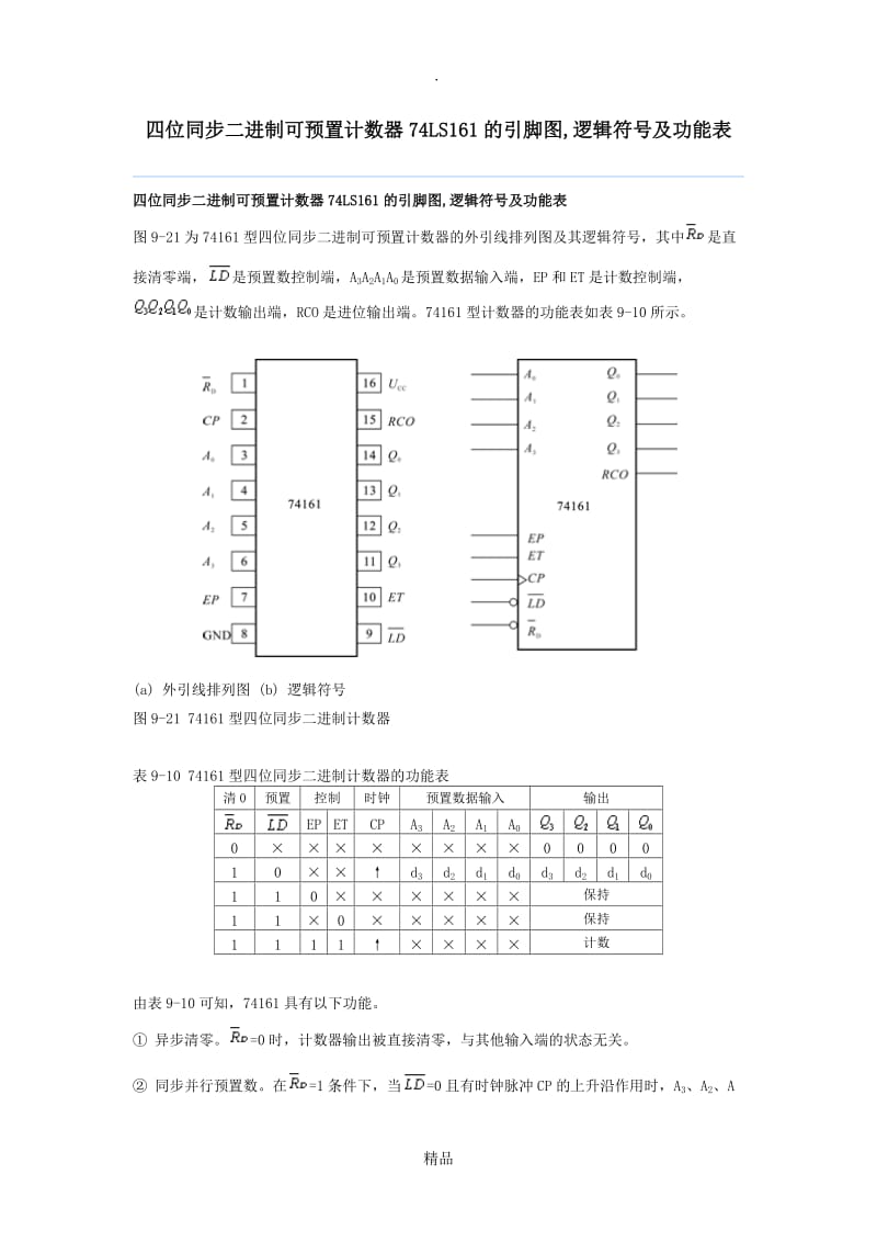 74161引脚功能表.doc_第1页