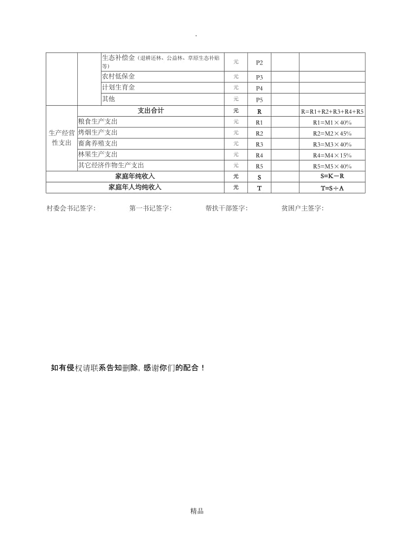 建档立卡贫困户收入明白卡(样式).doc_第3页