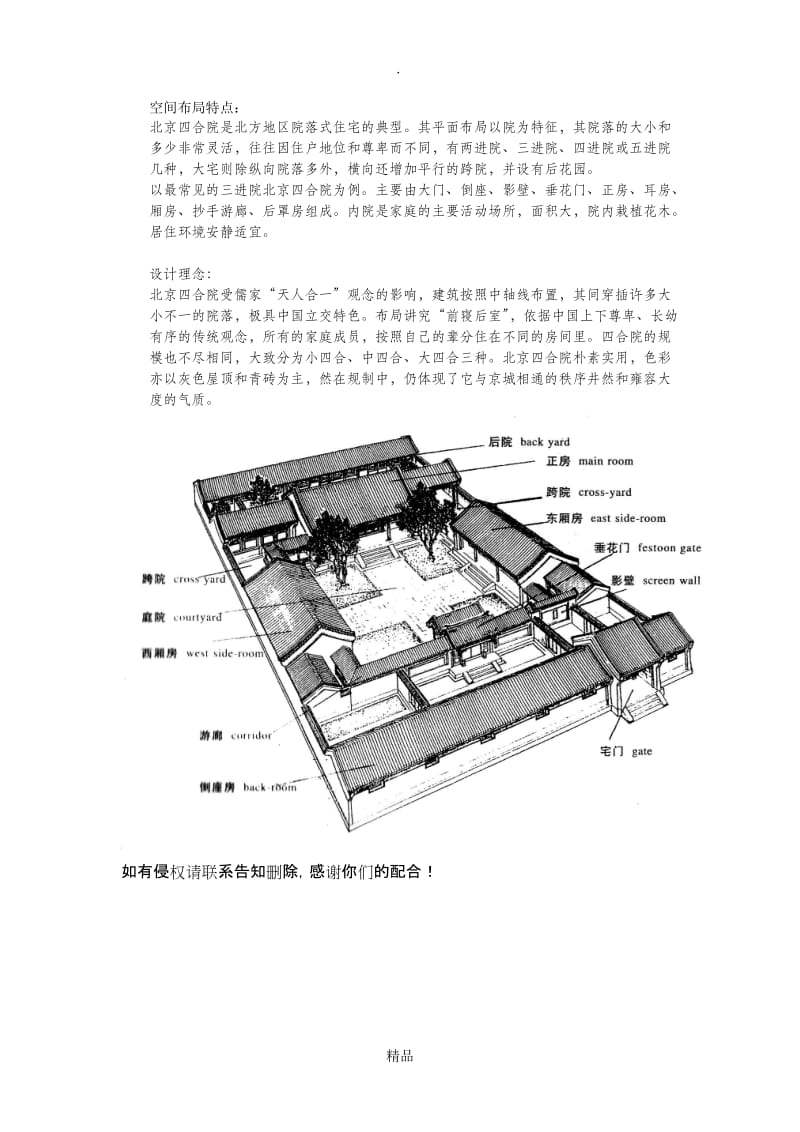 北京四合院空间布局特点及设计理念.doc_第1页