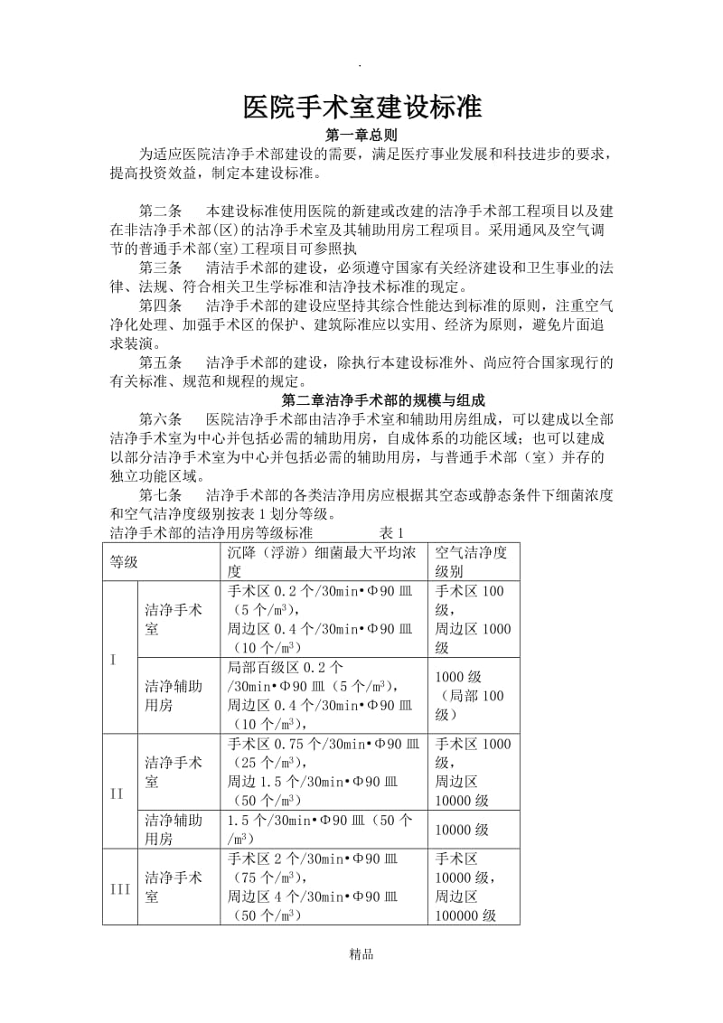 医院手术室建设标准.doc_第1页