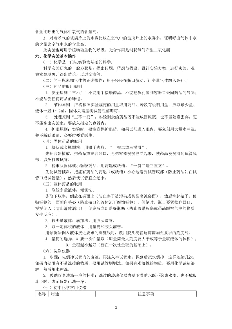 《第一单元走进化学世界》知识点整理.doc_第2页