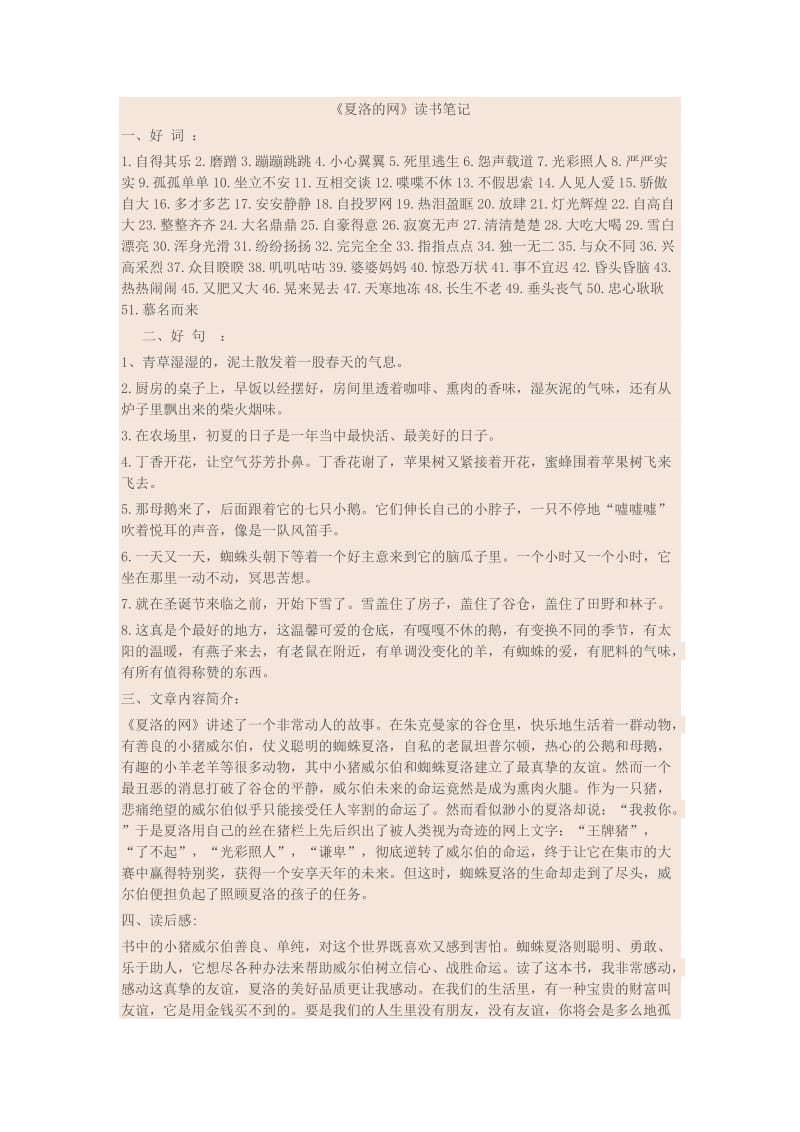 《夏洛的网》读书笔记.doc_第1页