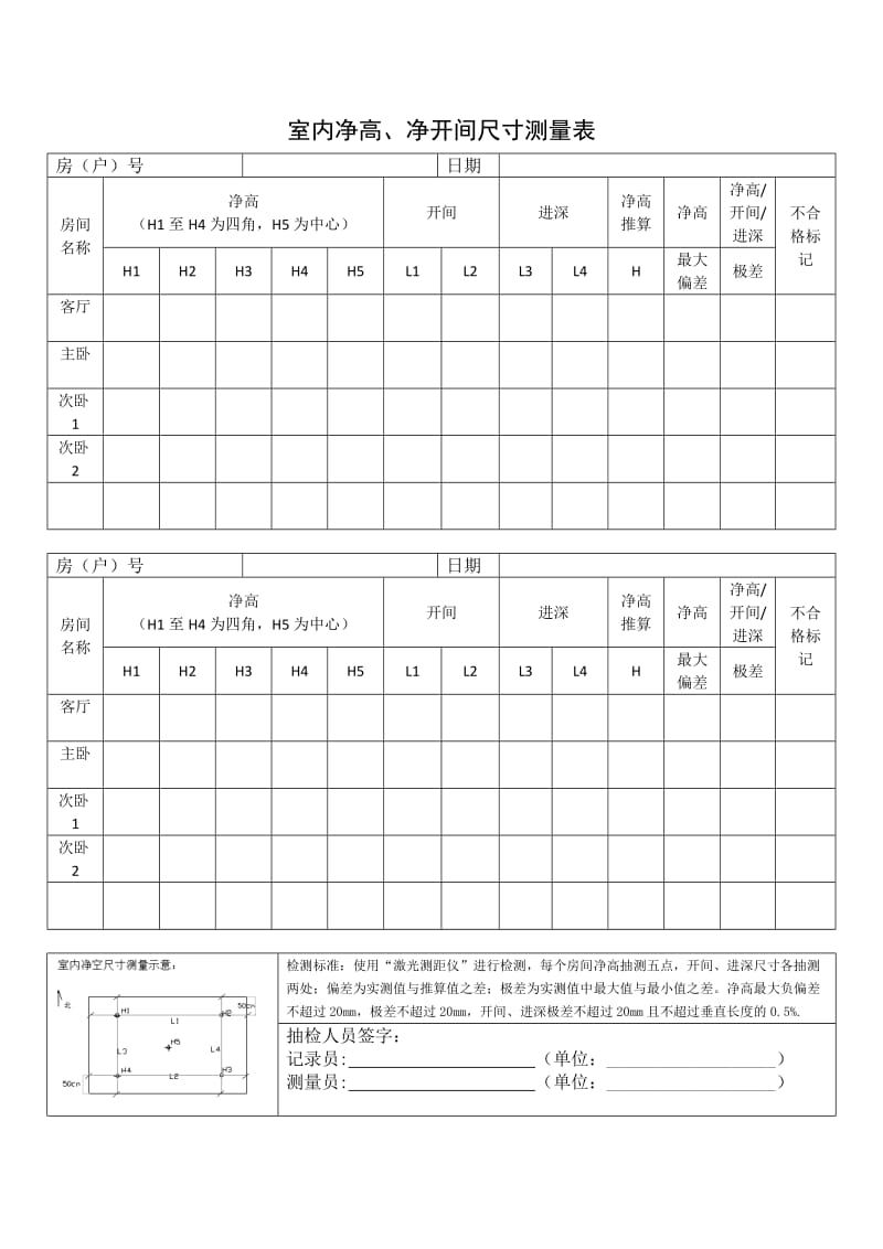 (新)室内净高、净开间尺寸测量表.doc_第2页